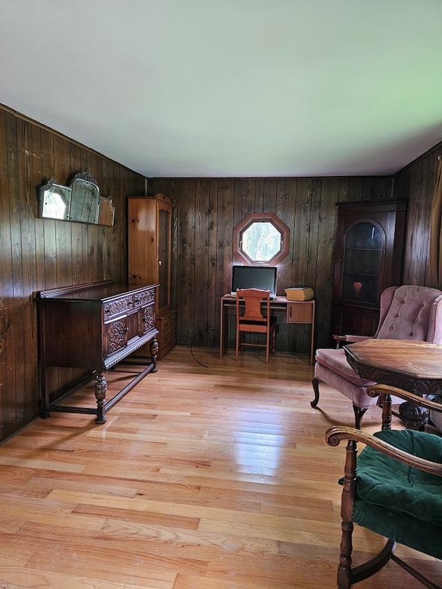 71 Kendrick Rd, Covington, PA 16917 - sitting room featuring wooden walls, wood finished floors, and an office area