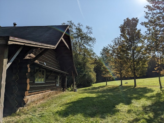 480 Bowers Rd, Coudersport, PA 16915 - view of home's exterior with a yard and log siding