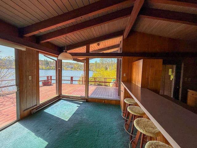 986 Wesauking Dr, Towanda, PA 18848 - unfurnished sunroom featuring a water view