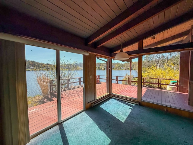 986 Wesauking Dr, Towanda, PA 18848 - unfurnished sunroom with a water view