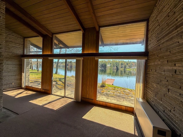 986 Wesauking Dr, Towanda, PA 18848 - unfurnished sunroom with a water view and plenty of natural light