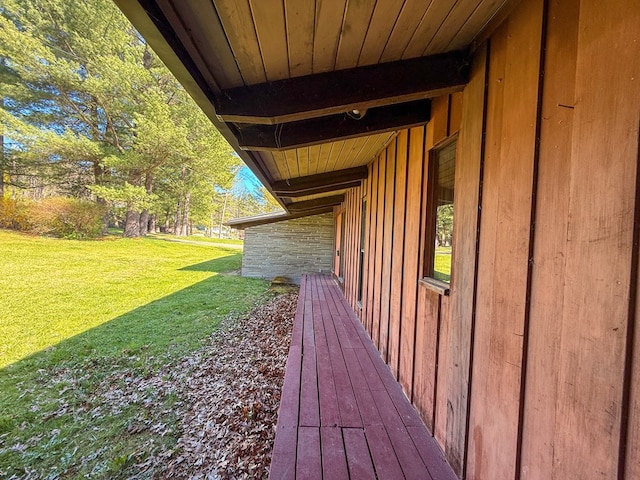 986 Wesauking Dr, Towanda, PA 18848 - wooden terrace featuring a lawn
