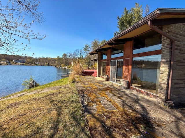 986 Wesauking Dr, Towanda, PA 18848 - dock area with a water view and a patio