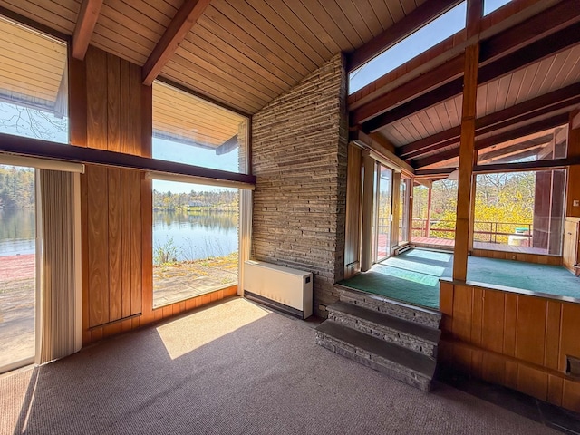 986 Wesauking Dr, Towanda, PA 18848 - unfurnished sunroom featuring a water view and healthy amount of natural light