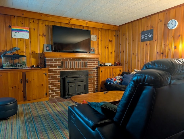 1057 Stony Fork Rd, Wellsboro, PA 16901 - living room with wooden walls and carpet