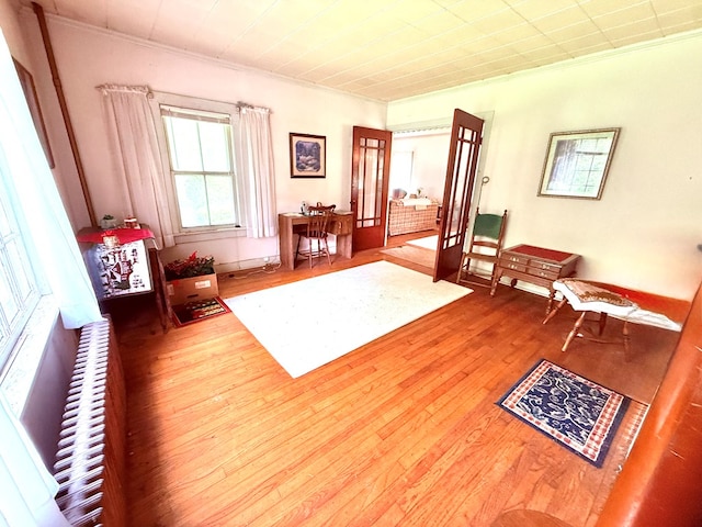 10598 Leetonia Rd, Gaines, PA 16921 - sitting room with hardwood / wood-style flooring and crown molding