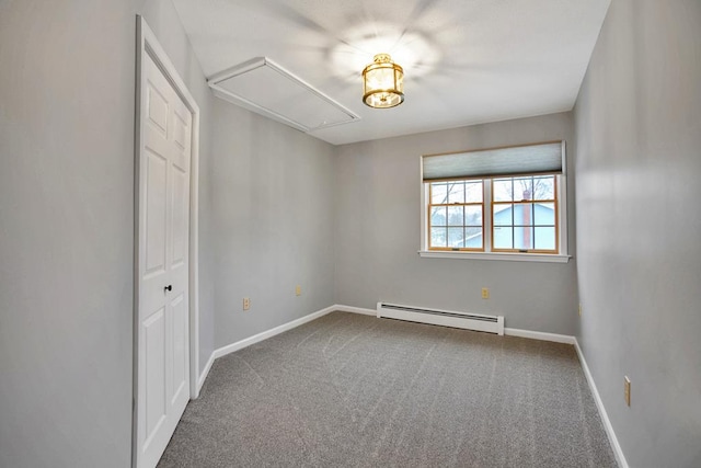 full bathroom featuring toilet, wood-type flooring, a baseboard radiator, shower / tub combination, and vanity