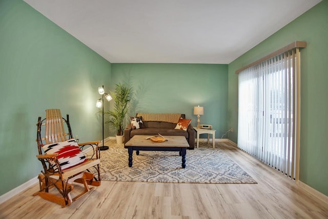 living room featuring light hardwood / wood-style flooring