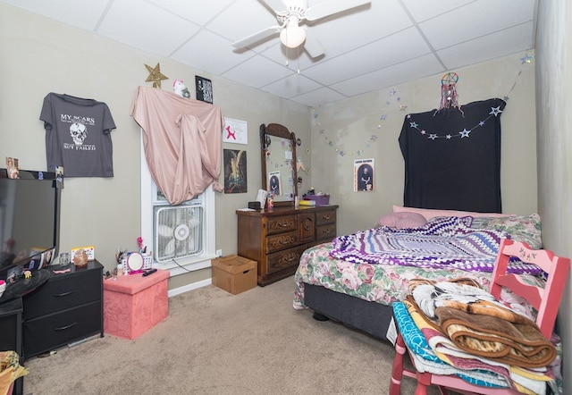 32 E Main St, Galeton, PA 16922 - bedroom featuring a paneled ceiling, carpet, and a ceiling fan