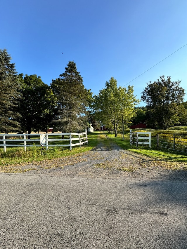 view of street featuring a rural view