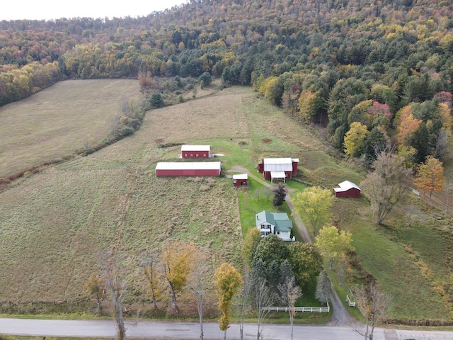 aerial view featuring a rural view