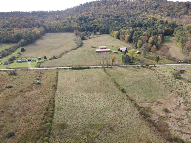 bird's eye view with a rural view