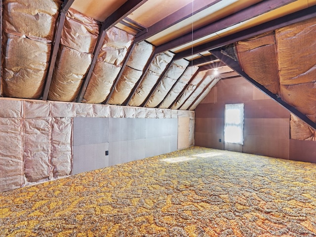 view of unfinished attic