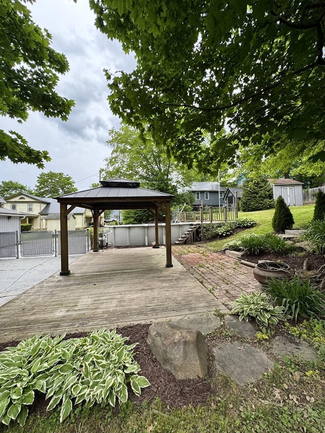 712 W Main St, Smethport, PA 16749 - view of patio / terrace featuring a gazebo and a wooden deck