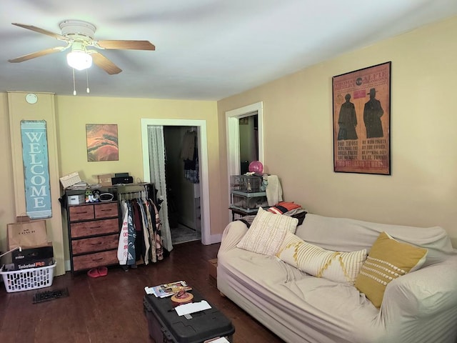 2826 Austinville Rd, Troy, PA 16947 - living area featuring wood finished floors and a ceiling fan