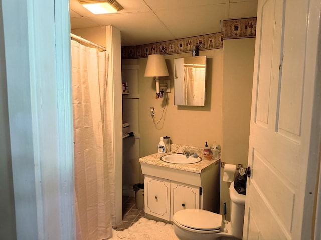 2826 Austinville Rd, Troy, PA 16947 - full bathroom featuring toilet, vanity, tile patterned flooring, and a shower with curtain