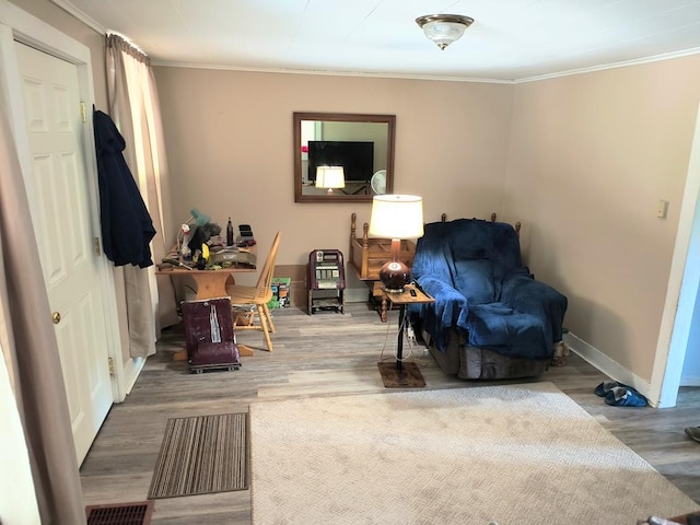 2826 Austinville Rd, Troy, PA 16947 - sitting room featuring wood finished floors, ornamental molding, and baseboards