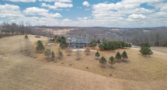 drone / aerial view with a rural view