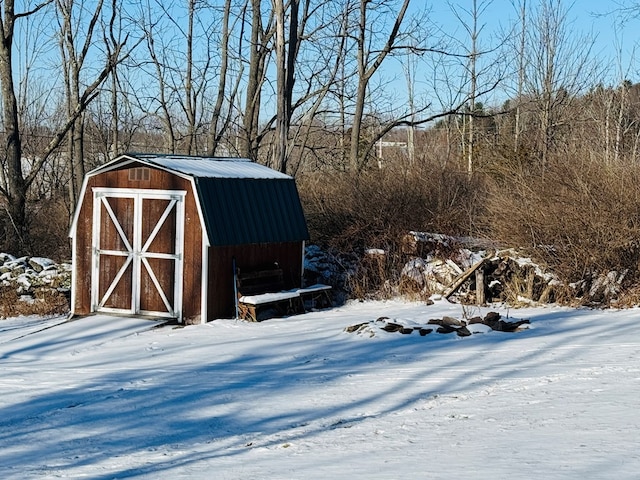 view of snow covered structure