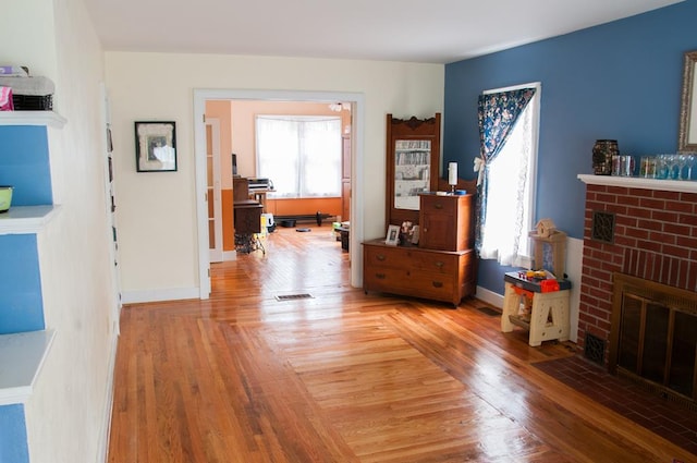 interior space with hardwood / wood-style floors