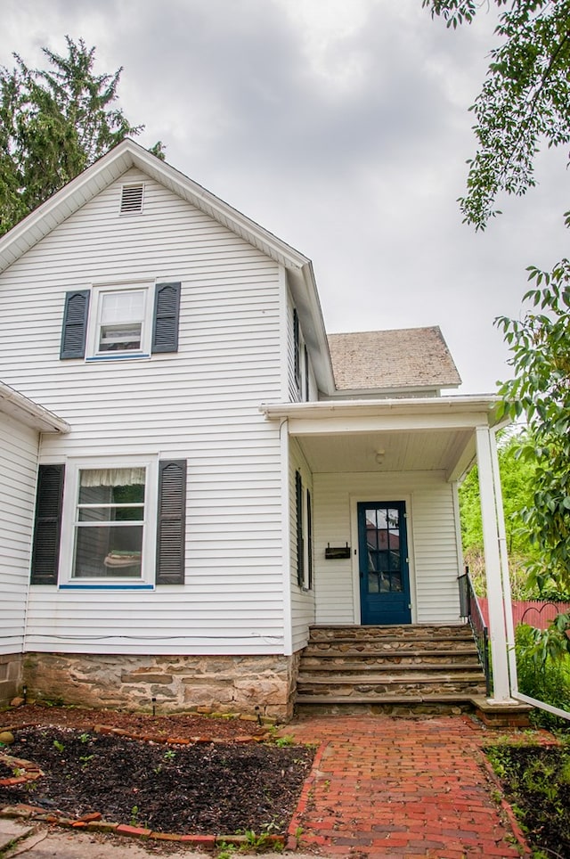 exterior space with covered porch