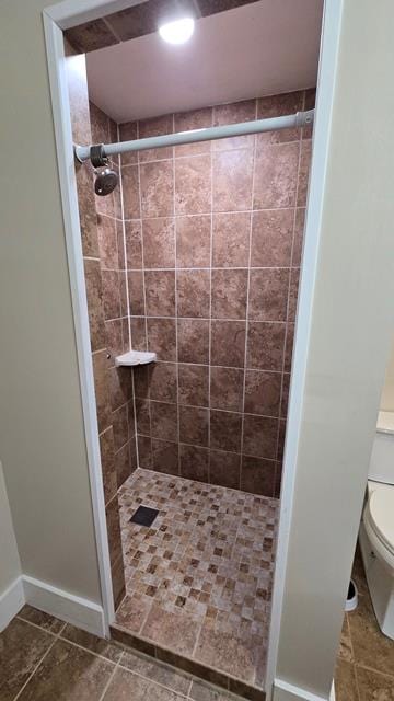 306 Broad St, Port Allegany, PA 16743 - bathroom featuring a stall shower and tile patterned flooring