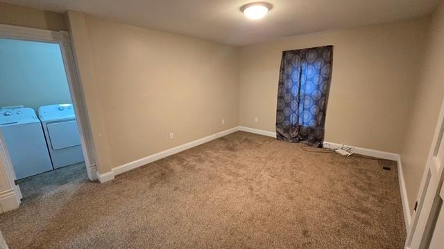 306 Broad St, Port Allegany, PA 16743 - carpeted empty room with washing machine and dryer and baseboards