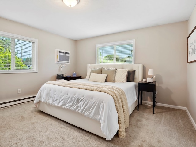 109 Alden St, Sayre, PA 18840 - bedroom featuring a baseboard radiator, carpet, a wall mounted AC, and baseboards
