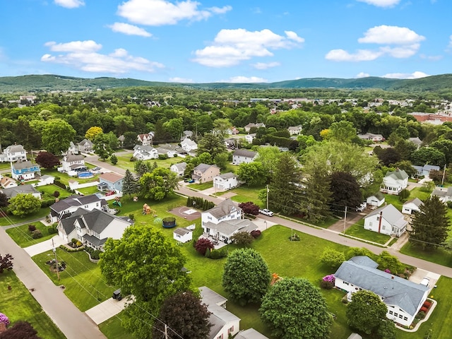 109 Alden St, Sayre, PA 18840 - aerial view of residential area with a mountain backdrop