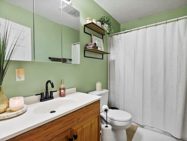 109 Alden St, Sayre, PA 18840 - bathroom with toilet, vanity, a shower with curtain, and tile patterned flooring