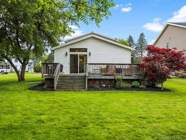 109 Alden St, Sayre, PA 18840 - back of house featuring a deck and a yard