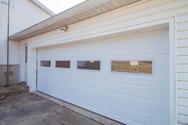 view of garage