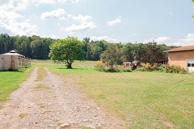 view of road featuring a rural view