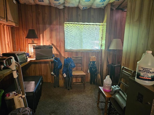 225 Logue Run Rd, Austin, PA 16720 - carpeted home office featuring wooden walls