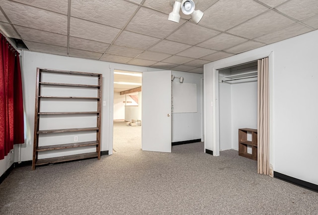 basement with carpet floors