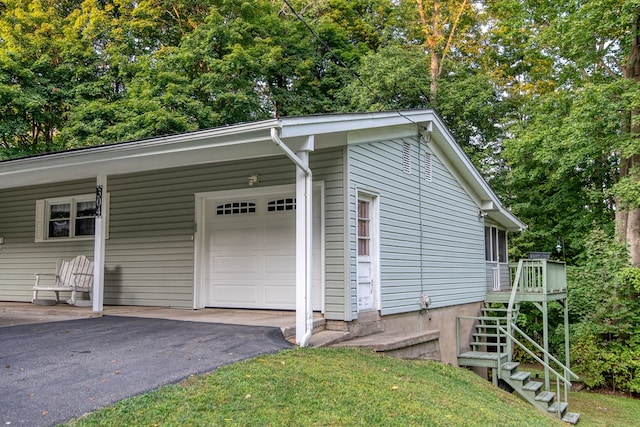 garage with a carport