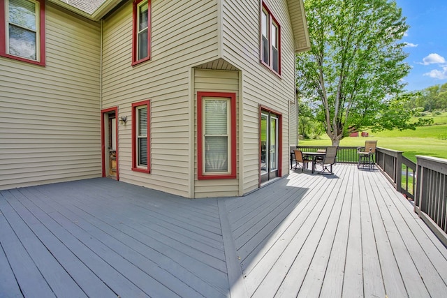 1349 Hills Creek Rd, Wellsboro, PA 16901 - deck featuring outdoor dining area and a lawn