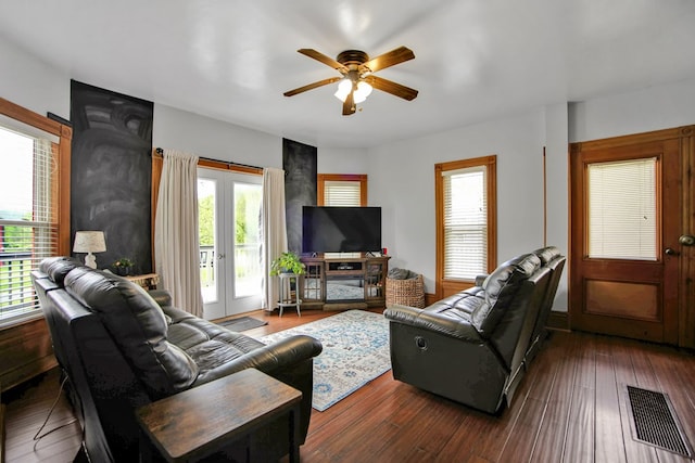 1349 Hills Creek Rd, Wellsboro, PA 16901 - living area featuring a ceiling fan and wood finished floors
