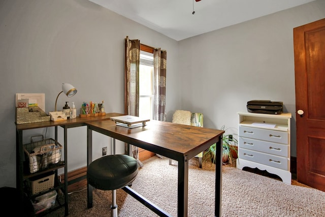 1349 Hills Creek Rd, Wellsboro, PA 16901 - home office featuring carpet floors and a ceiling fan