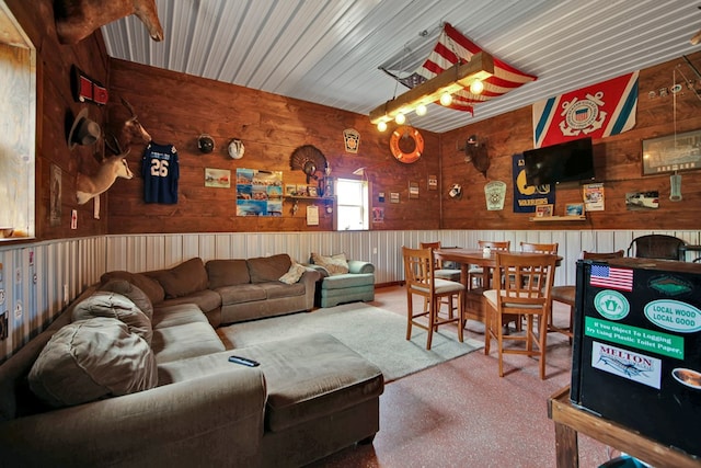 1349 Hills Creek Rd, Wellsboro, PA 16901 - living area featuring wood walls and wainscoting
