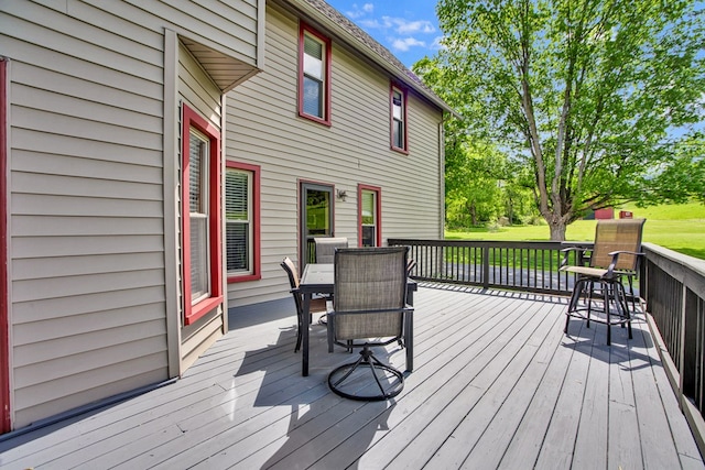 1349 Hills Creek Rd, Wellsboro, PA 16901 - wooden terrace with outdoor dining area