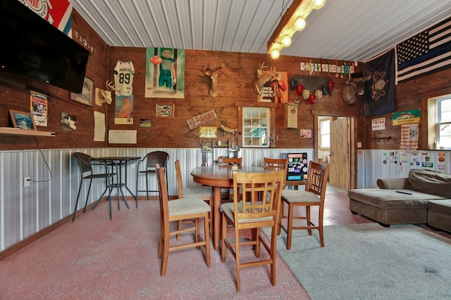 1349 Hills Creek Rd, Wellsboro, PA 16901 - dining space with healthy amount of natural light and wood walls
