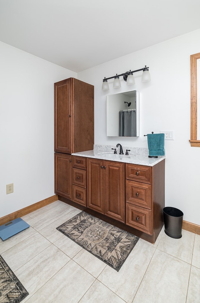 bathroom featuring vanity and tile patterned floors