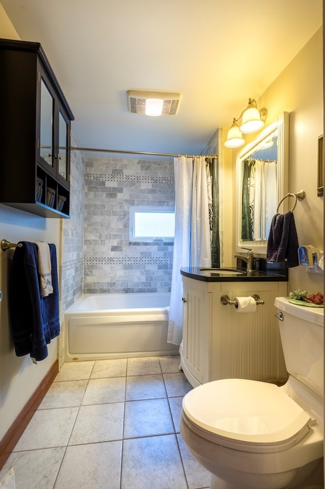 5 Eberenz St, Wellsboro, PA 16901 - bathroom with shower / tub combo with curtain, a sink, toilet, and tile patterned flooring
