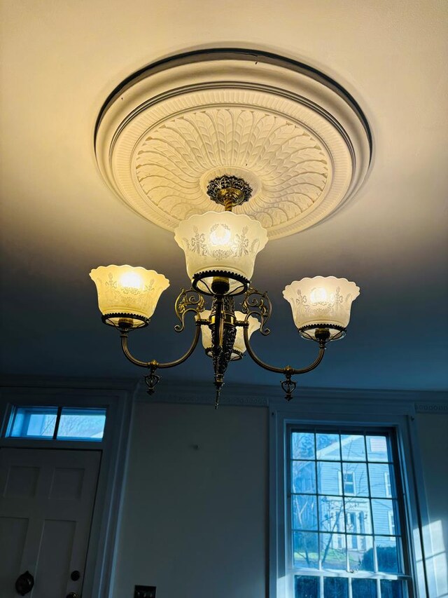 details featuring a notable chandelier