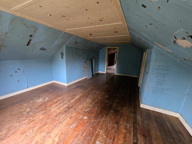 118 Wilbur St, Waverly, NY 14892 - bonus room with wood-type flooring, baseboards, and vaulted ceiling