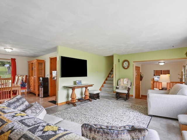1817 Cotton Hollow Rd, Athens, PA 18810 - living area with stairway and baseboards