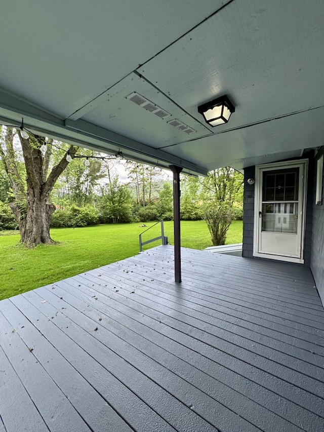66 Benton St, Port Allegany, PA 16743 - wooden terrace with a lawn