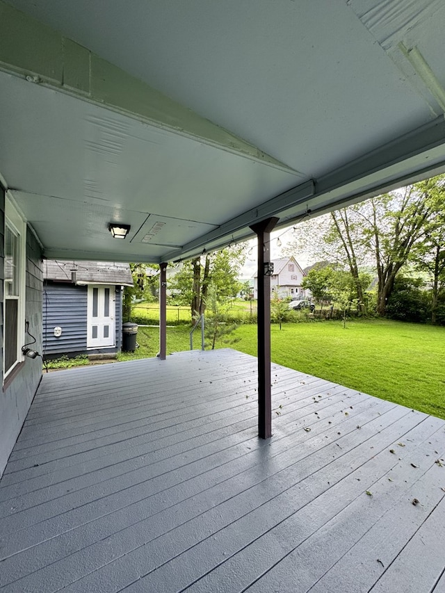 66 Benton St, Port Allegany, PA 16743 - wooden terrace featuring a yard