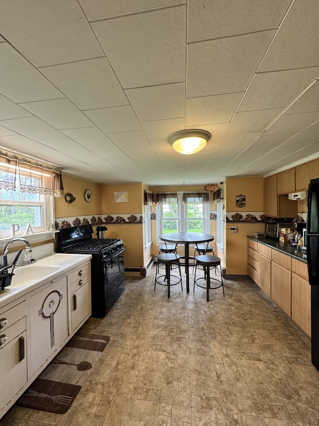 66 Benton St, Port Allegany, PA 16743 - kitchen featuring black gas range and a sink